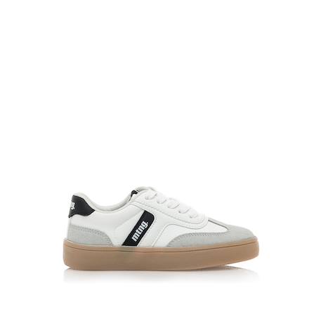 Sneakers garçon synthétique lacets Blanc+Blanc noir 1 - vertbaudet enfant 