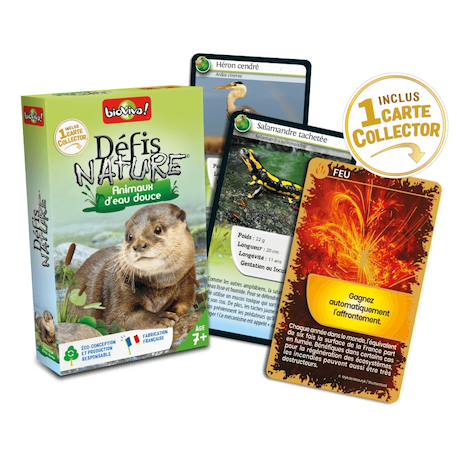Jeu de cartes défis nature - animaux d'eau douce - fabriqué en france MULTICOLORE 2 - vertbaudet enfant 