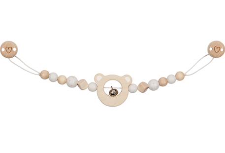 Chaîne poussette tête d'ours blanc Beige 2 - vertbaudet enfant 