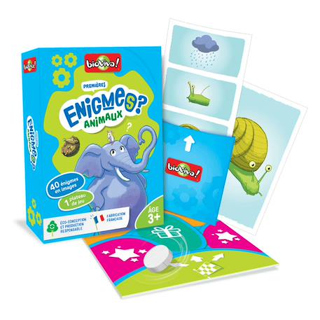 Jeu de cartes mes premières enigmes - animaux  - fabriqué en france MULTICOLORE 2 - vertbaudet enfant 