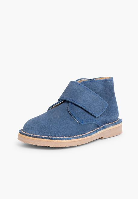 Suède desert boots bottines chukka à scratch pour enfants Bleu marine+Bleu moyen+Camel+Gris foncé+Marron+Noir+Taupe 8 - vertbaudet enfant 