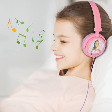 Casque stéréo filaire pliable barbie avec limitation de volume d'écoute MULTICOLORE 6 - vertbaudet enfant 