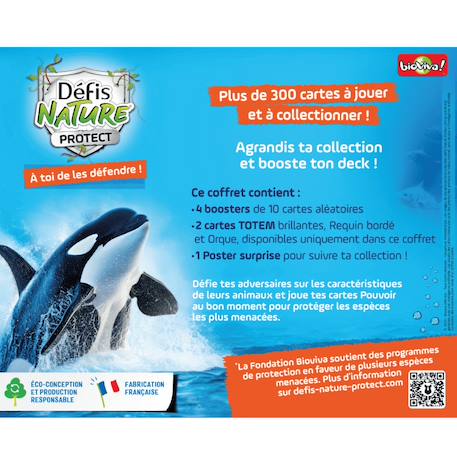 Jeu de cartes à collectionner défis nature protect - coffret 4 boosters - orque et requin - fabriqué en france MULTICOLORE 5 - vertbaudet enfant 