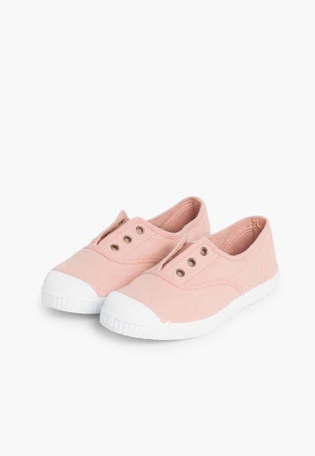 Tennis en toile avec bout caoutchouc sans lacets Rose+Rose bébé+Rose chewing-gum+Rose pâle 22 - vertbaudet enfant 