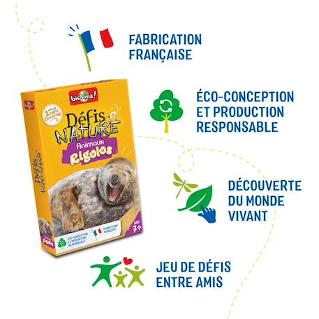 Jeu de cartes défis nature - animaux rigolos - fabriqué en france MULTICOLORE 6 - vertbaudet enfant 