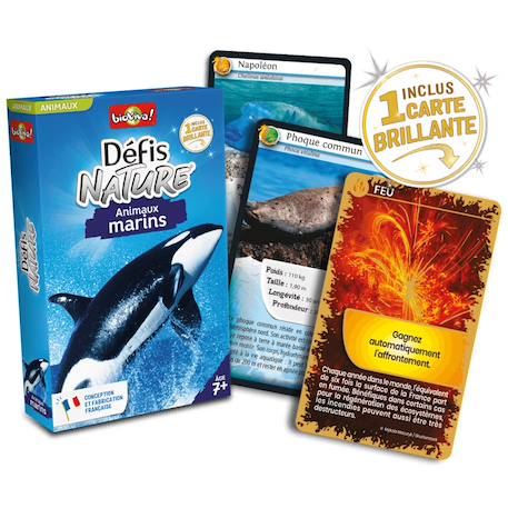Jeu de cartes défis nature - animaux marins  - fabriqué en france MULTICOLORE 2 - vertbaudet enfant 