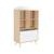 Bibliothèque enfant, 2 portes et 4 étagères Blanc+Naturel+Rose+Vert 3 - vertbaudet enfant 