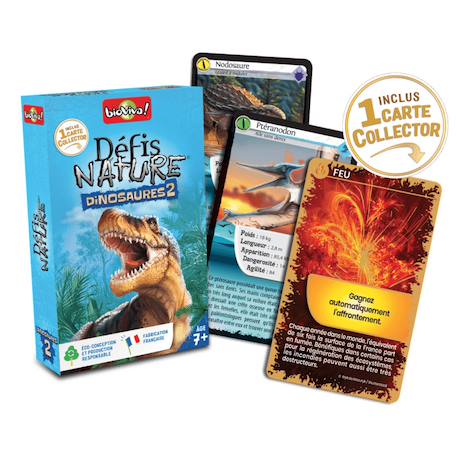 Jeu de cartes défis nature - dinosaures 2 - fabriqué en france MULTICOLORE 2 - vertbaudet enfant 