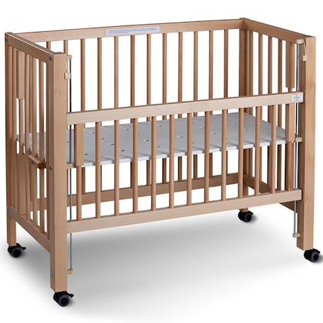 Lit berceau co-dodo à barrières coulissantes sophie Blanc+Bois naturel 9 - vertbaudet enfant 