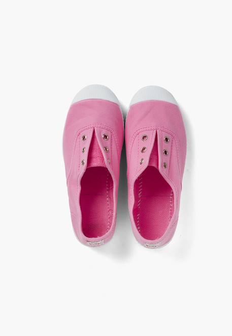 Tennis en toile avec bout caoutchouc sans lacets Rose+Rose bébé+Rose chewing-gum+Rose pâle 17 - vertbaudet enfant 