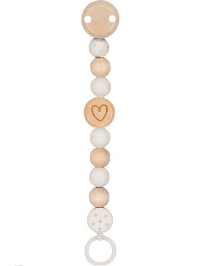 Accroche tétine cœur Blanc 1 - vertbaudet enfant 