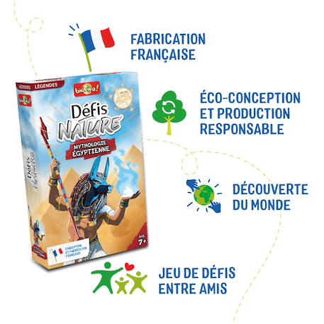 Jeu de cartes défis nature - mythologie égyptienne - fabriqué en france MULTICOLORE 4 - vertbaudet enfant 