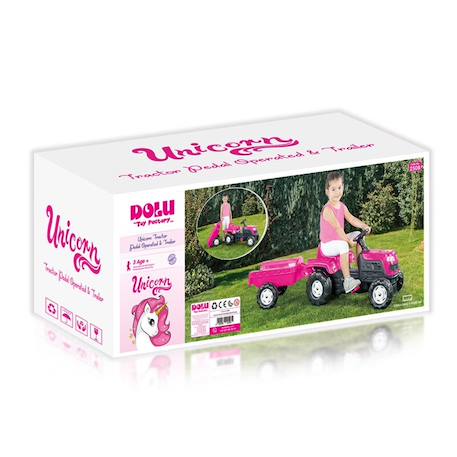 Tracteur à pédales licorne Rose 4 - vertbaudet enfant 