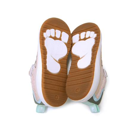 Sneakers filles textile lacets- fermeture adhésive barefoot Blue clair+Pink+Rose+Vert menthe 18 - vertbaudet enfant 