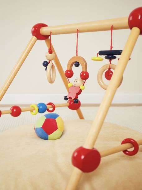 Arche d’éveil bois bébé, réglable en hauteur Bleu+Bleu / orange+Orange / vert+Rouge 22 - vertbaudet enfant 