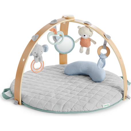 Tapis d'éveil réversible cozy spot loamy Vert d'eau, blanc, orange 1 - vertbaudet enfant 