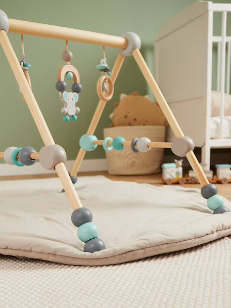 Arche d’éveil bois bébé, réglable en hauteur Bleu+Bleu / orange+Orange / vert+Rouge 5 - vertbaudet enfant 