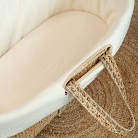 Habillage de couffin en gaze de coton jeanne Beige+Blanc+Bleu+Camel+Écru+Gris clair+Rose+Terracotta+Vert de gris 24 - vertbaudet enfant 
