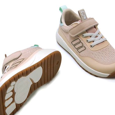 Sneakers filles textile lacets- fermeture adhésive barefoot Blue clair+Pink+Rose+Vert menthe 16 - vertbaudet enfant 