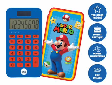 Calculatrice de Poche Super Mario avec Couvercle de Protection, Fonctions Classiques et évoluées, à Piles et Solaire Bleu 2 - vertbaudet enfant 