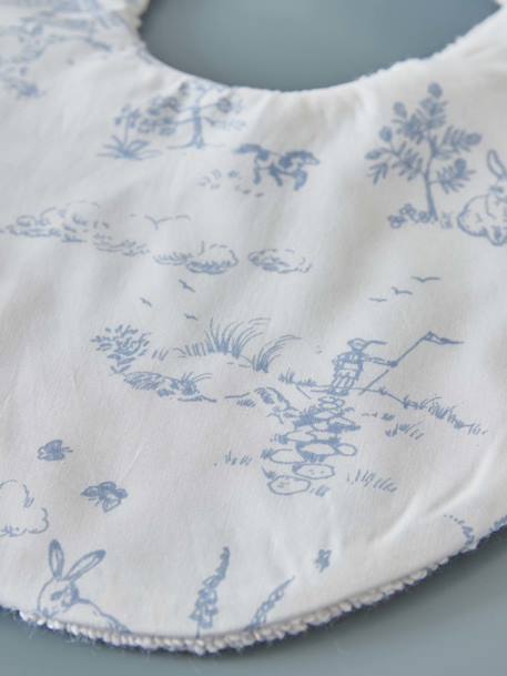 Bavoir percale de coton biologique Jouy bleu 3 - vertbaudet enfant 