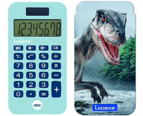 Calculatrice de Poche Dinosaures avec Couvercle de Protection, Fonctions Classiques et évoluées, à Piles et Solaire Bleu 1 - vertbaudet enfant 