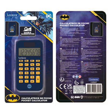 Calculatrice de Poche Batman avec Couvercle de Protection, Fonctions Classiques et évoluées, à Piles et Solaire Bleu 4 - vertbaudet enfant 