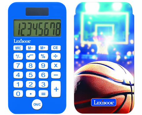 Calculatrice de Poche Basketball avec Couvercle de Protection, Fonctions Classiques et évoluées, à Piles et Solaire Bleu 1 - vertbaudet enfant 