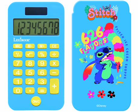 Calculatrice de Poche Stitch avec Couvercle de Protection, Fonctions Classiques et évoluées, à Piles et Solaire Bleu 1 - vertbaudet enfant 