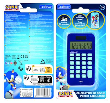 Calculatrice de Poche Sonic avec Couvercle de Protection, Fonctions Classiques et évoluées, à Piles et Solaire Bleu 6 - vertbaudet enfant 