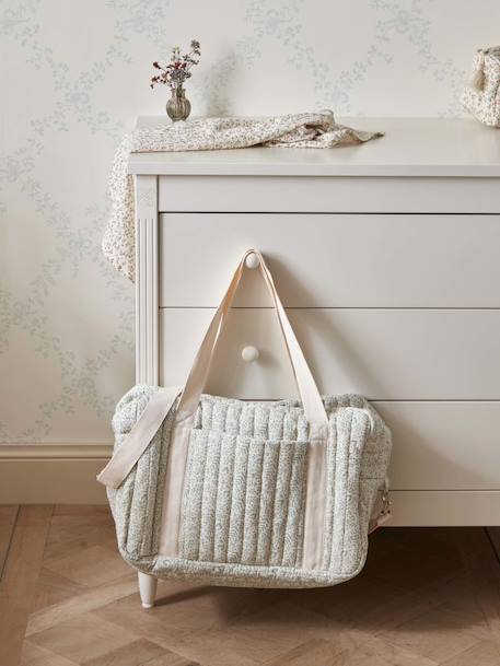 Sac à langer en gaze de coton Beige clair imprimé+Imprimé bali corail 1 - vertbaudet enfant 