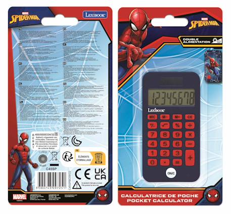 Calculatrice de Poche Spiderman avec Couvercle de Protection, Fonctions Classiques et évoluées, à Piles et Solaire Bleu 6 - vertbaudet enfant 