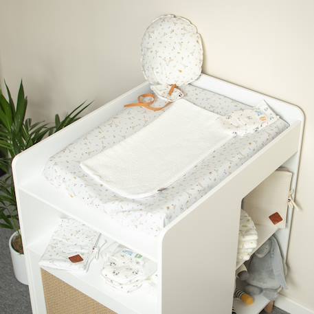 Set housse de matelas à langer et tapis de change Melody, blanc imprimé minimaliste+Safari, vert, gris, blanc+Sidonia, beige, écru, blanc 8 - vertbaudet enfant 