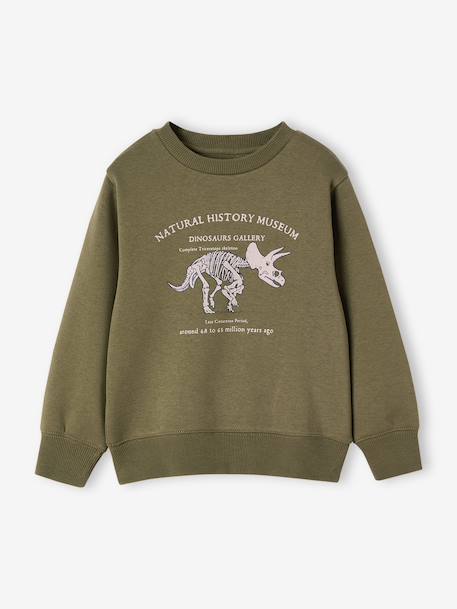 Sweat garçon col rond motif placé bleu nuit+kaki 4 - vertbaudet enfant 