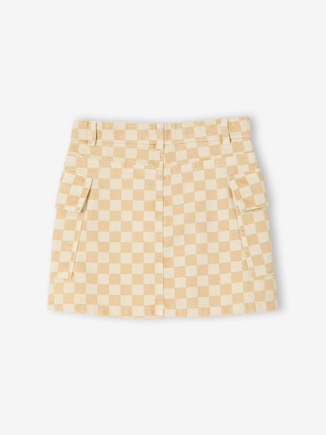 Jupe fille à carreaux carreaux jaune 2 - vertbaudet enfant 