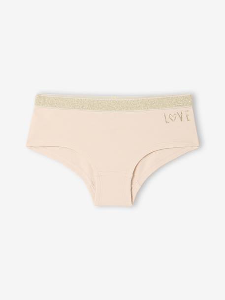 Lot de 5 Shorties Léopard et Love Fille écru 3 - vertbaudet enfant 