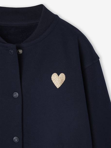 Sweat style teddy fille en molleton gris chiné+marine 9 - vertbaudet enfant 