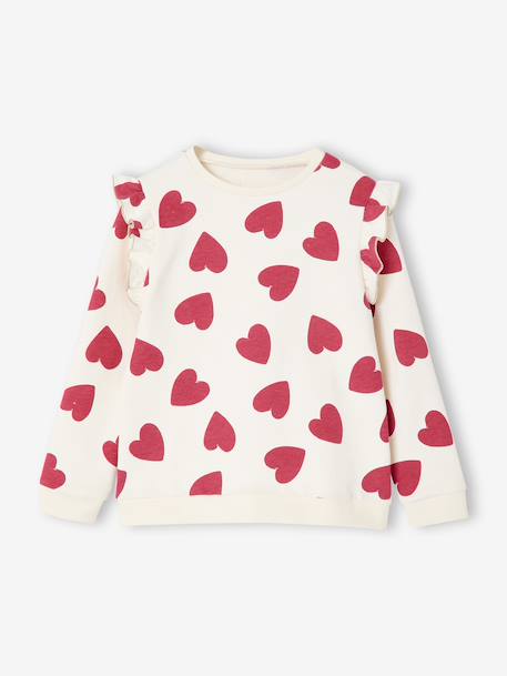 Sweat à volants fille détails fantaisie encre+vanille+vert de gris 7 - vertbaudet enfant 