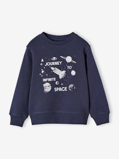 Sweat garçon col rond motif placé   - vertbaudet enfant