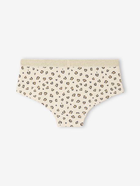 Lot de 5 Shorties Léopard et Love Fille écru 7 - vertbaudet enfant 
