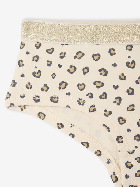 Lot de 5 Shorties Léopard et Love Fille écru 8 - vertbaudet enfant 