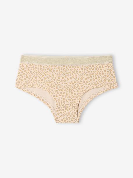 Lot de 5 Shorties Léopard et Love Fille écru 4 - vertbaudet enfant 