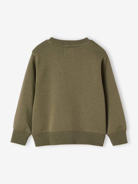Sweat garçon col rond motif placé bleu nuit+kaki 5 - vertbaudet enfant 