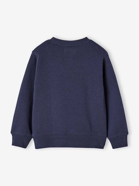 Sweat garçon col rond motif placé bleu nuit+kaki 2 - vertbaudet enfant 