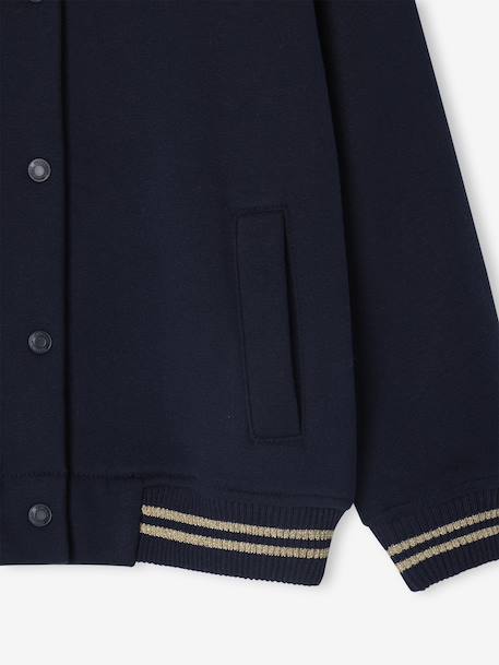 Sweat style teddy fille en molleton gris chiné+marine 10 - vertbaudet enfant 