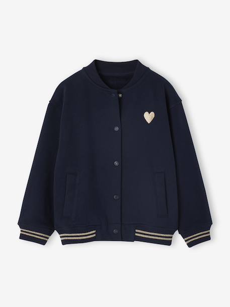 Sweat style teddy fille en molleton gris chiné+marine 7 - vertbaudet enfant 