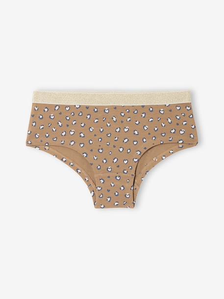 Lot de 5 Shorties Léopard et Love Fille écru 6 - vertbaudet enfant 