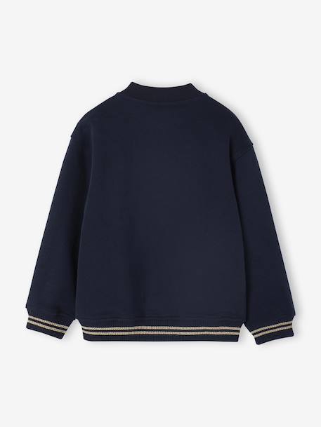 Sweat style teddy fille en molleton gris chiné+marine 8 - vertbaudet enfant 
