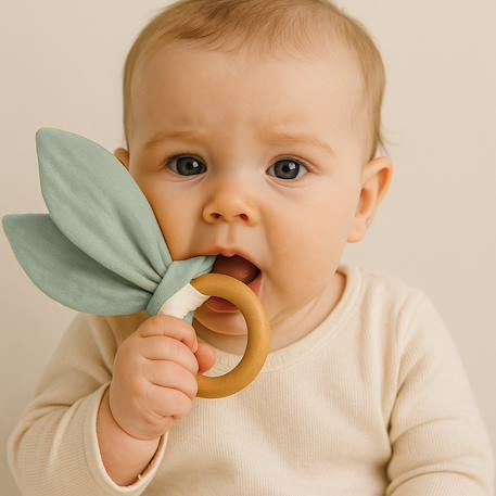 Anneau de dentition en coton bio Fraise+Honey+Rose+Vert+Vichy 22 - vertbaudet enfant 