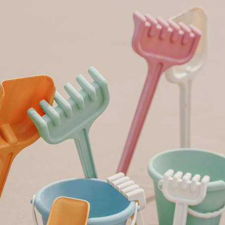 Set de pelle et râteau pour s'amuser sur la plage Orange+Violet 12 - vertbaudet enfant 